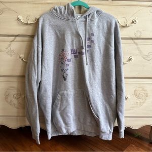 Plus size NY GIANTS football grey hoodie with wish dandelion print